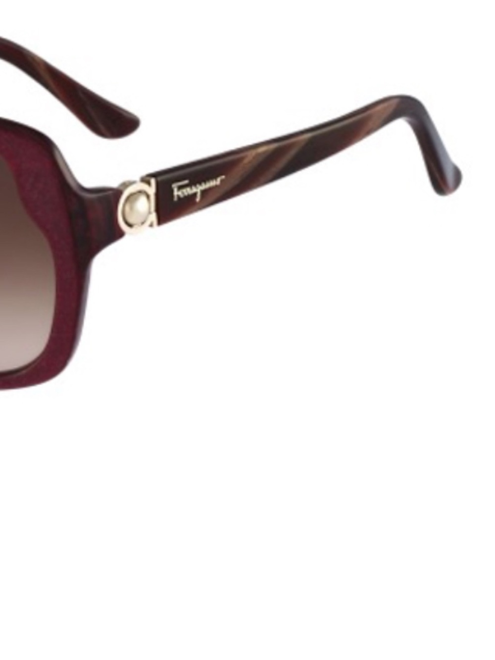 Salvatore Ferragamo Women's Burgundy and Brown Gradient Oversized Sunglasses - Picture 4 of 16